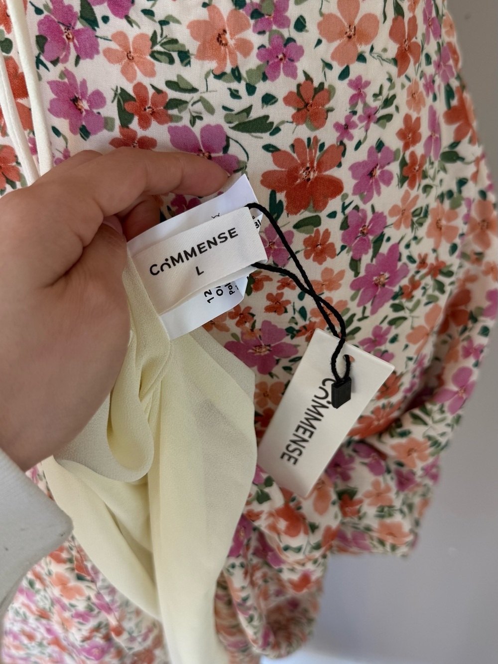 0331 - Commense Floral Print Trim Cami Midi Dress - Picture 9 of 14